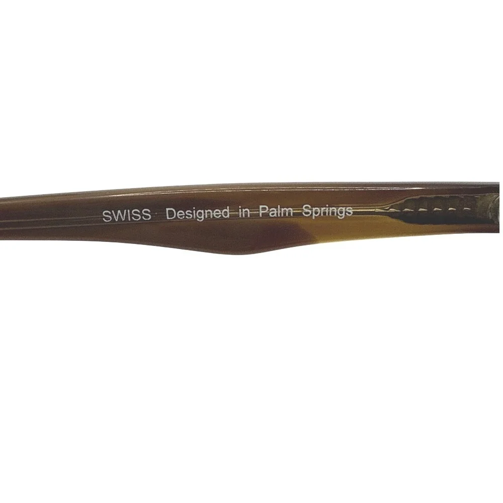 Swiss Eyeglasses Frames Yellow Marble Brown‎ Designer 55-17-140